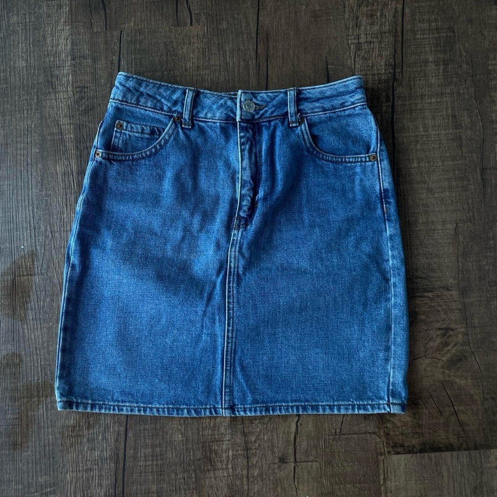 Topshop Blue Denim Mini Skirt